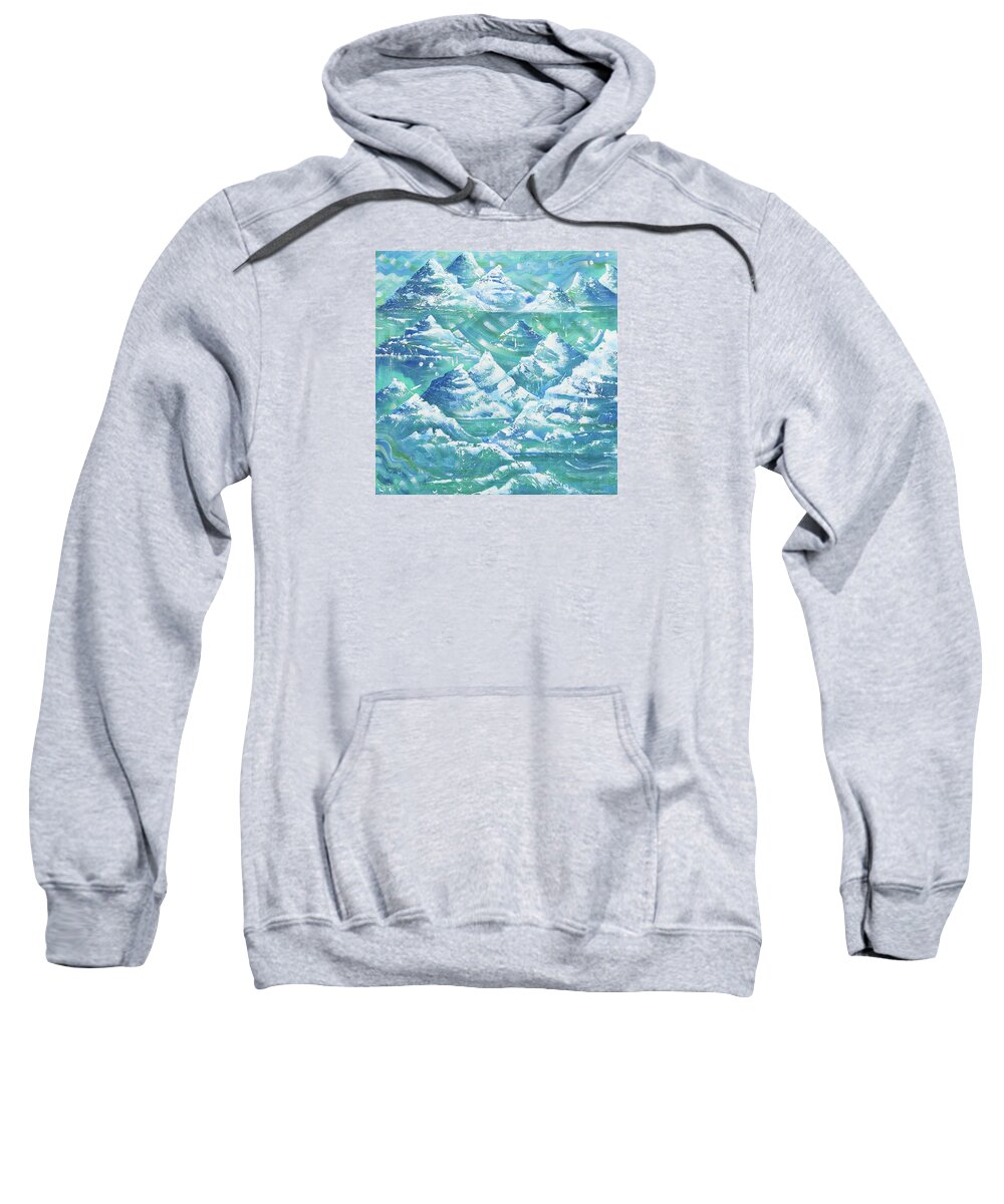 Mountains Sweatshirt featuring the painting Ultimate High by Pamela Kirkham