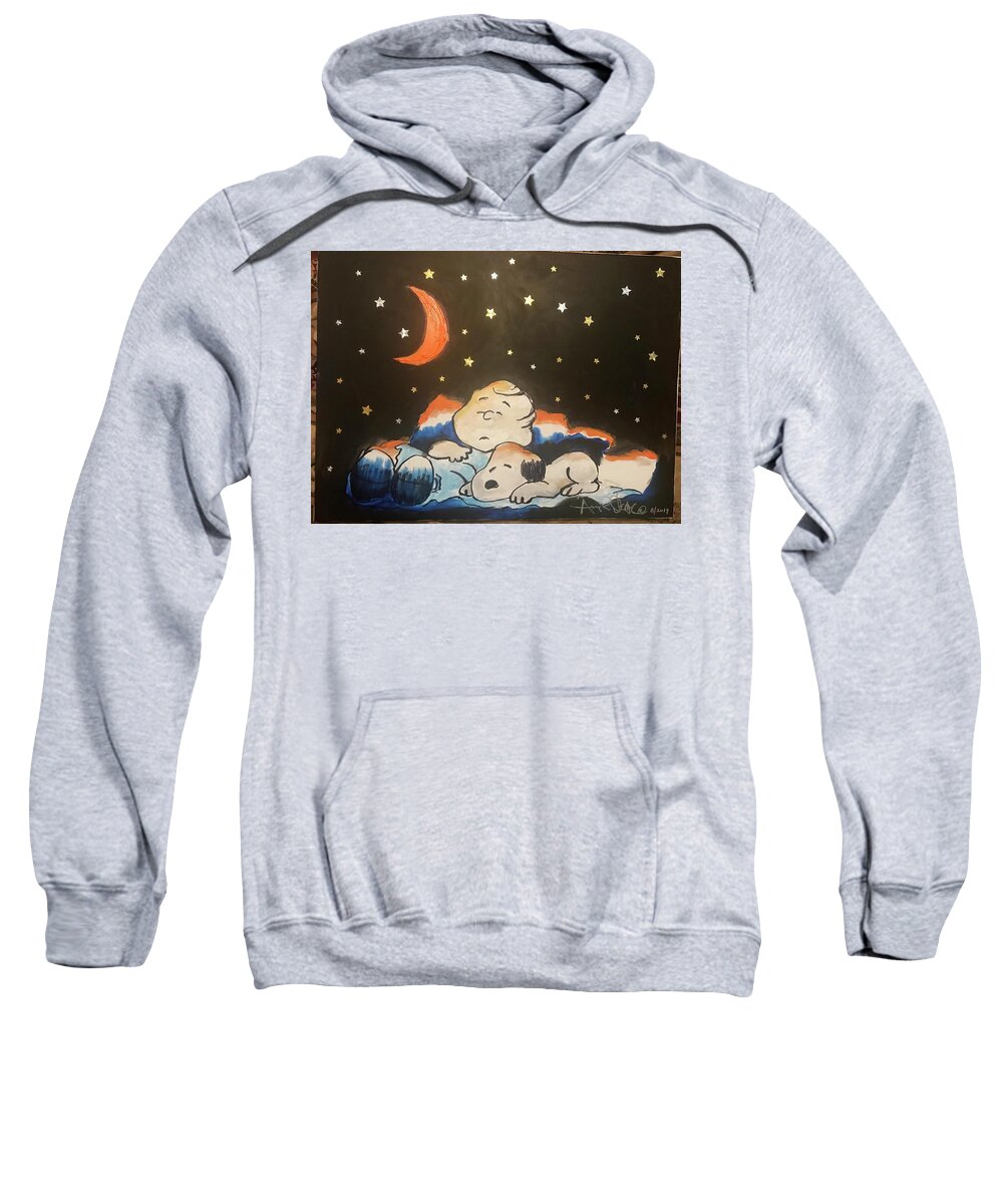  Sweatshirt featuring the painting Under the Stars by Angie ONeal