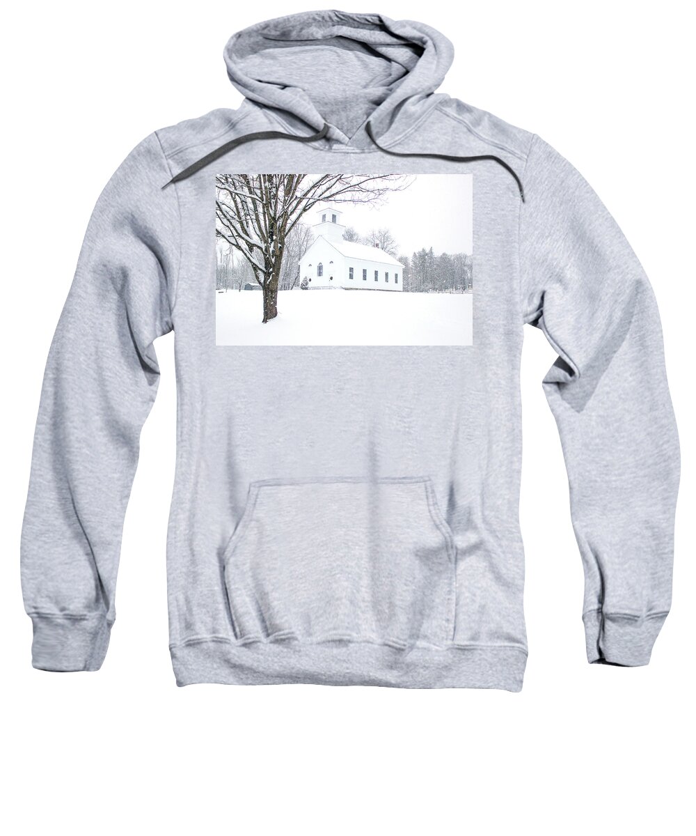 Church Sweatshirt featuring the photograph Union Meeting House Burke Hollow Vermont by John Rowe