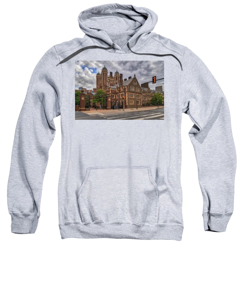 U-penn Sweatshirt featuring the photograph University of Pennsylvania Quadrangle Towers by Susan Candelario