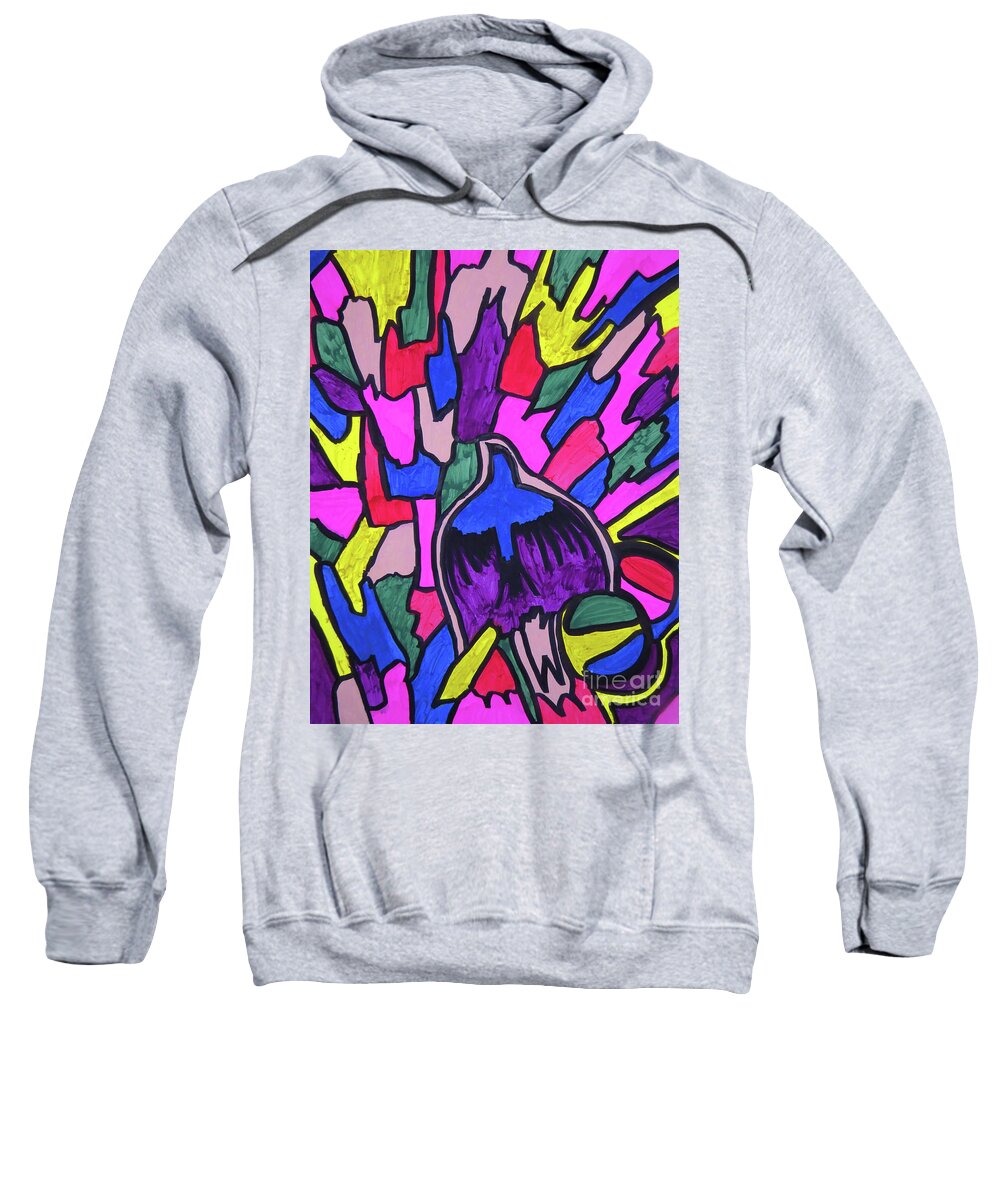 Abstract Sweatshirt featuring the painting Unlimited by Mary Mikawoz
