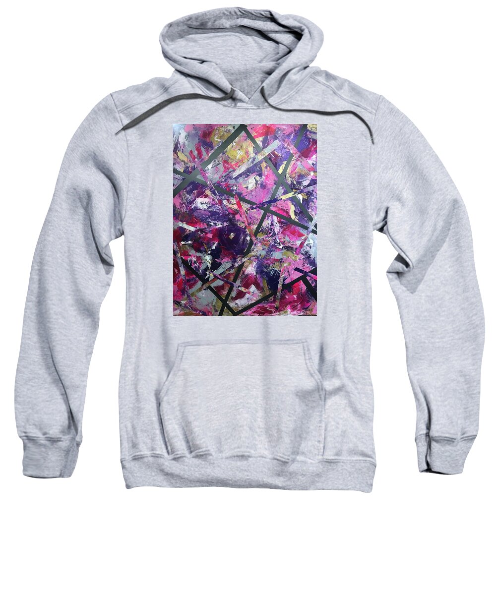 #acrylicpainting #abstractexpressionism #juliusdewitthannah Sweatshirt featuring the painting Untitled #5 by Julius Hannah