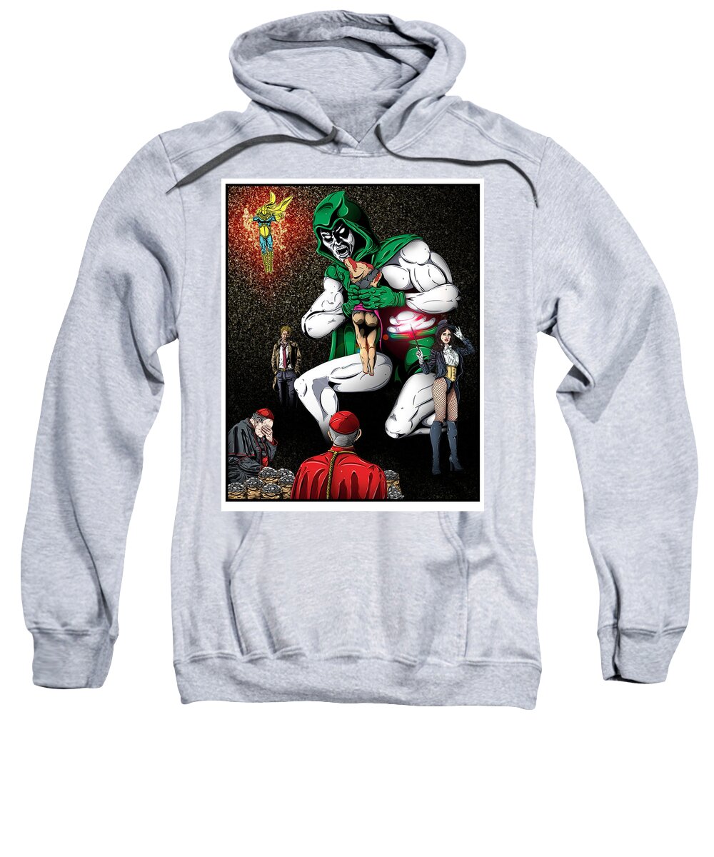 Illustration Sweatshirt featuring the digital art Untitled #7 from the New Gods Series by Christopher W Weeks