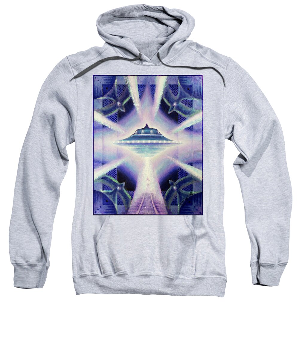 Ufo Sweatshirt featuring the painting Up to the Stars by Kevin Chasing Wolf Hutchins