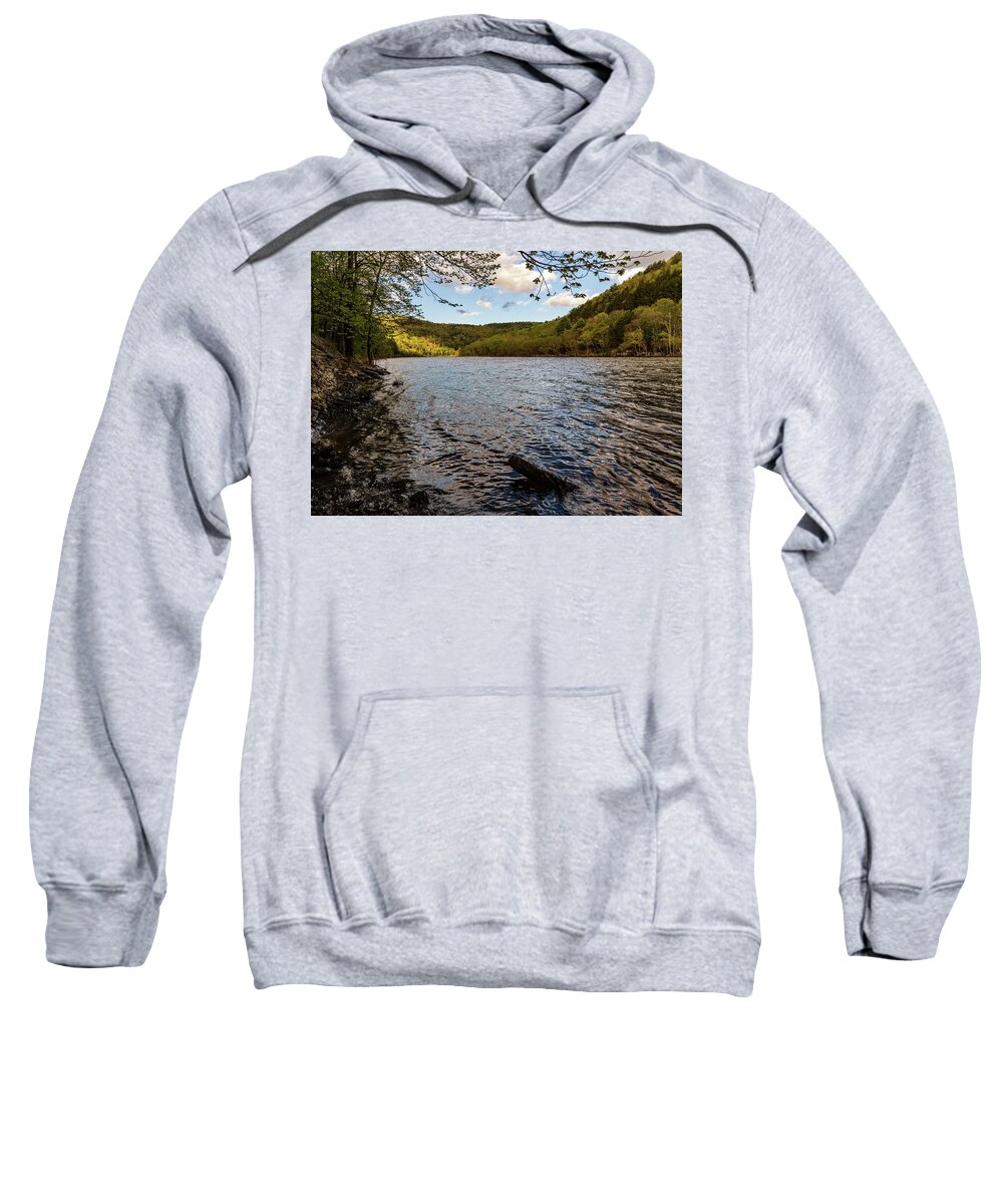 Rivers Sweatshirt featuring the photograph Upper Delaware River Mongaup by Amelia Pearn