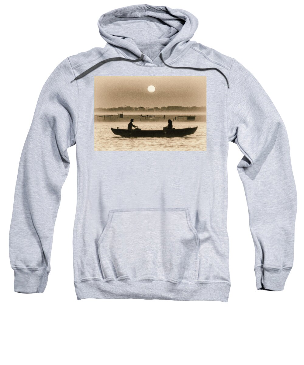 Photography Sweatshirt featuring the photograph Varanasi Boat Ride by Craig Boehman