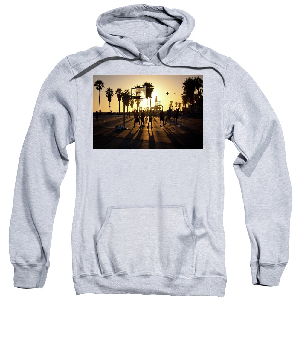 Sports Sweatshirt featuring the photograph Venice Beach Basketball Dream by Chris Goldberg