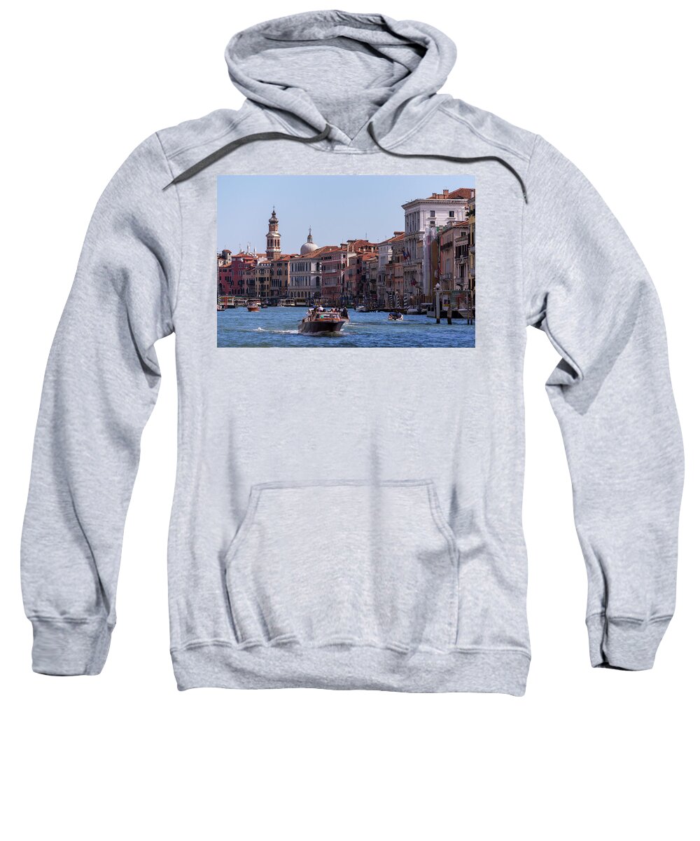 Venice Sweatshirt featuring the photograph Venice taxi service by Andrew Lalchan