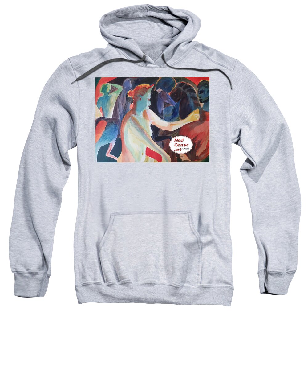 Masterpiece Paintings Sweatshirt featuring the painting Venus in the Mirror ModClassic Art Style by Enrico Garff