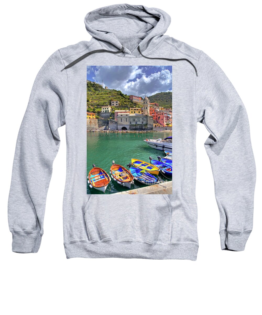 Cinque Terre Sweatshirt featuring the photograph Vernazza - Five Lands - Marina - Italy by Paolo Signorini