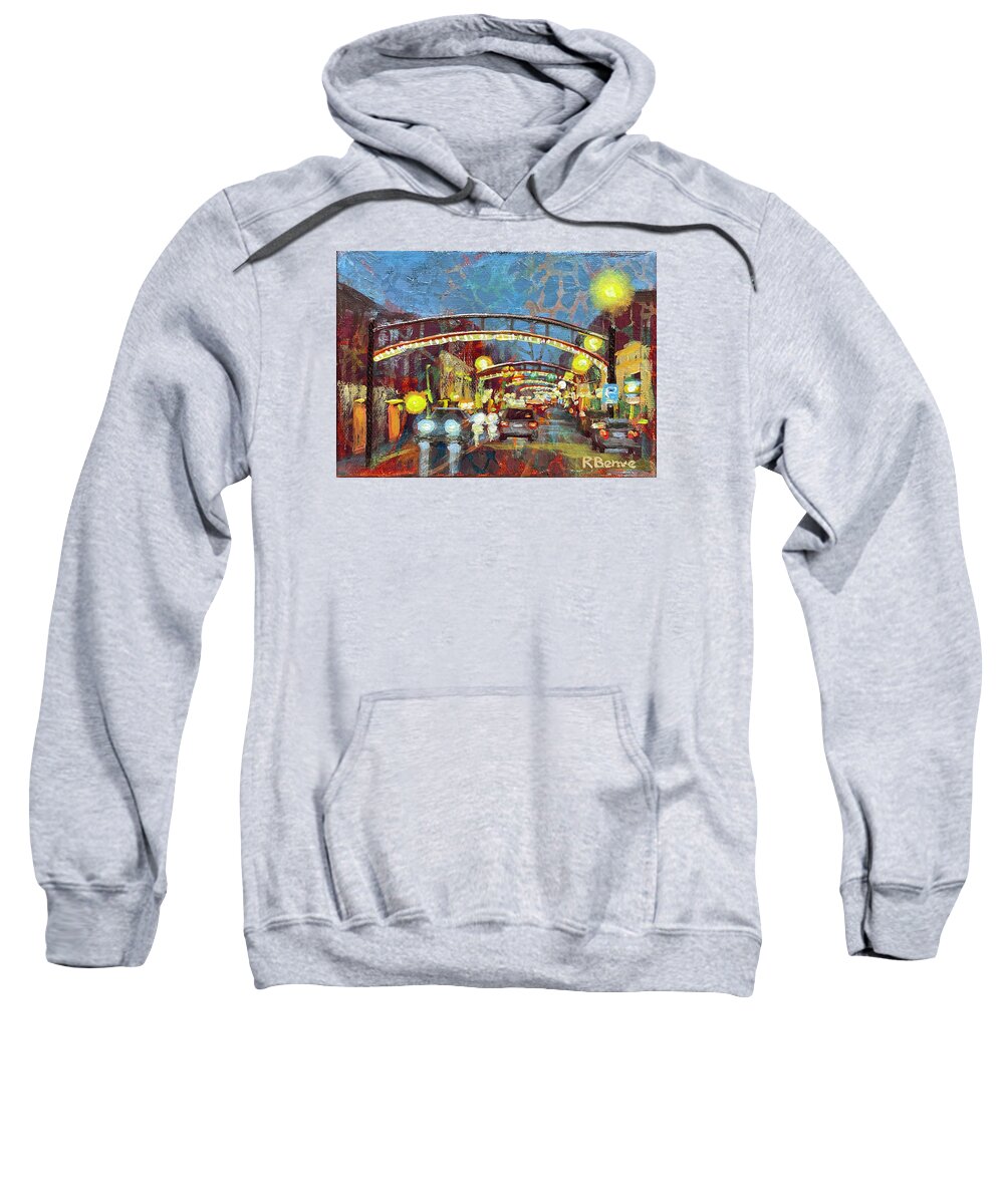 Cars Sweatshirt featuring the painting Vibrant Short North #25 by Robie Benve