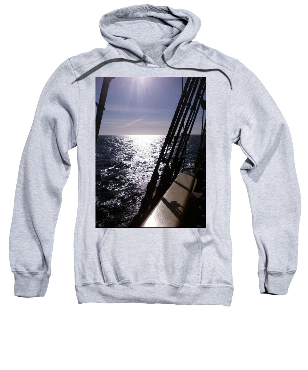 Pirate Ship Sweatshirt featuring the photograph View from the Deck by Deahn Benware