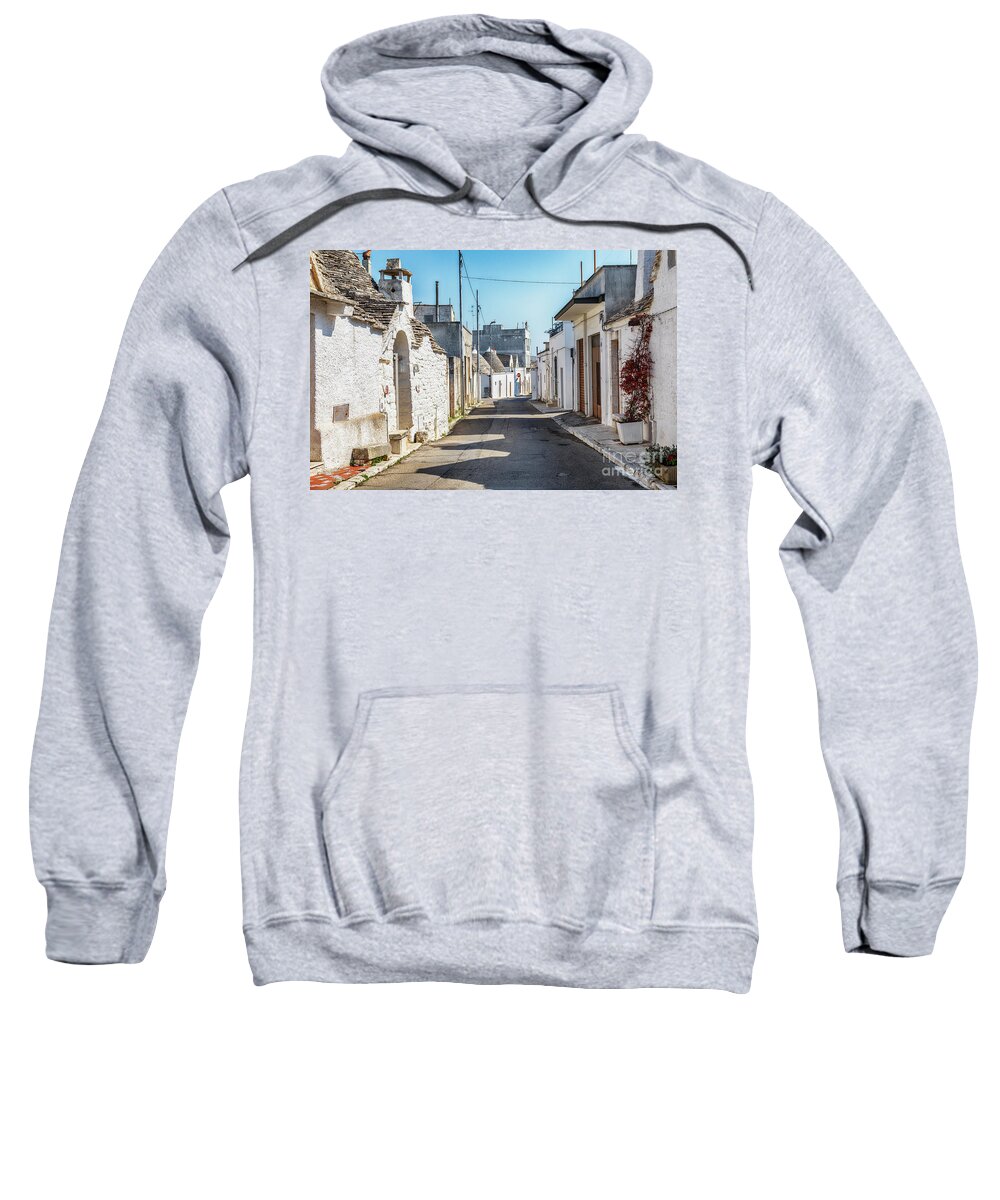 Italy Sweatshirt featuring the photograph village Alberobello with gabled roofs, Puglia, Italy by Ariadna De Raadt