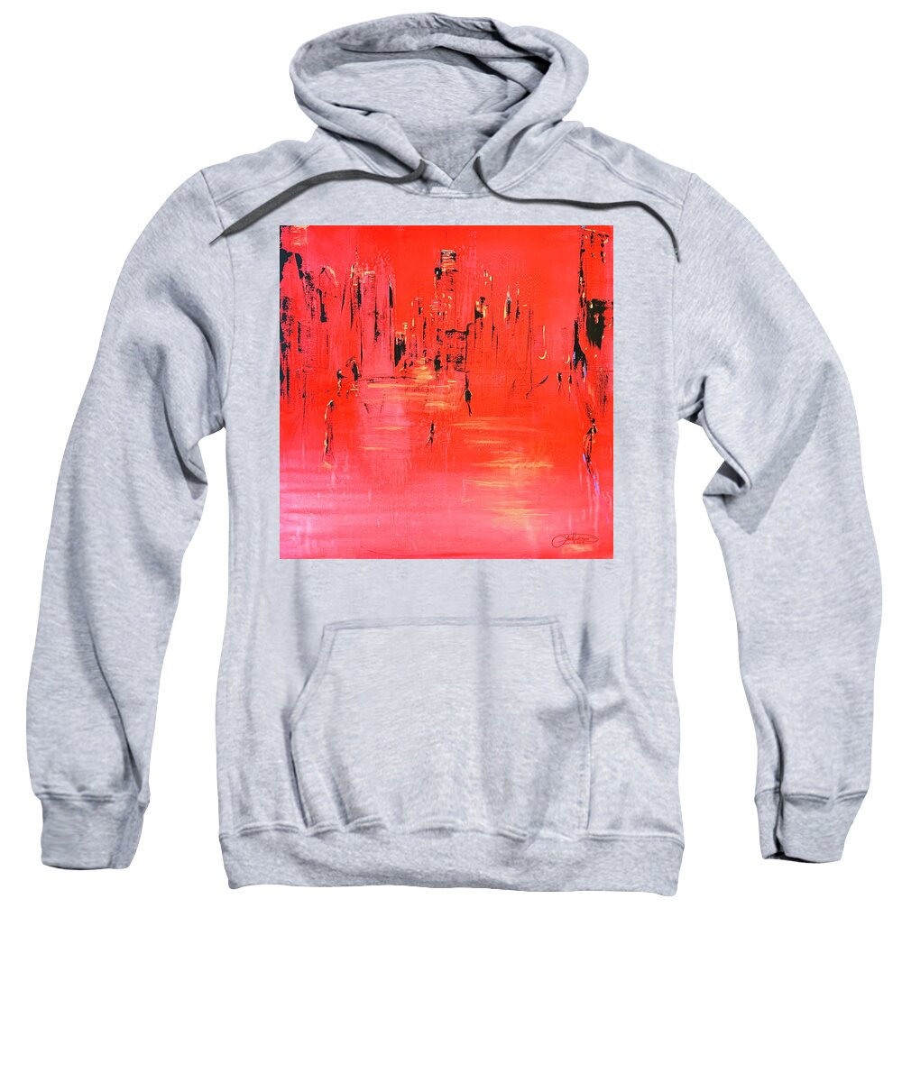 Art Sweatshirt featuring the painting Village morning 2020 Pandemic by Jack Diamond