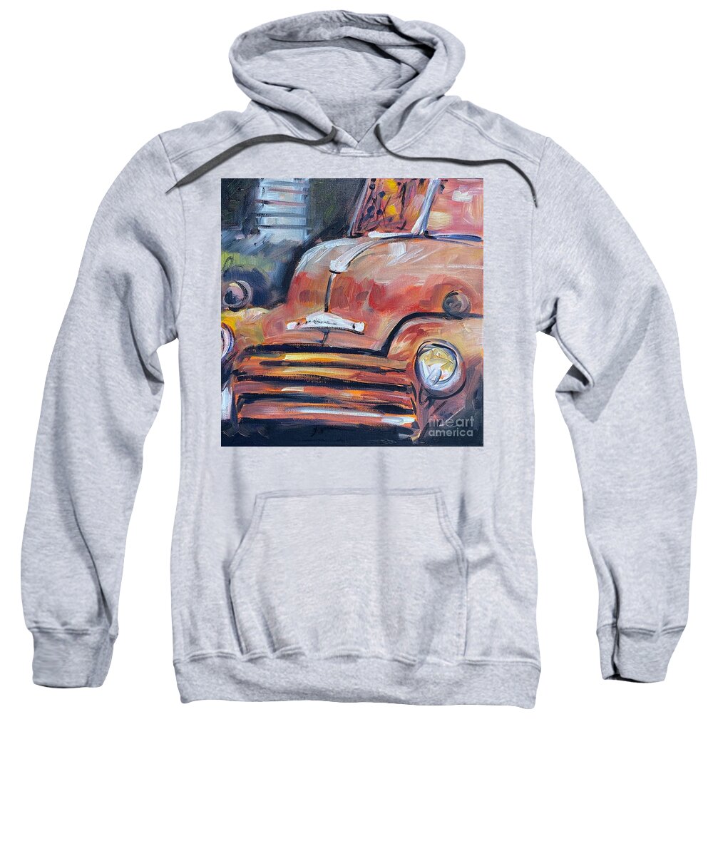 Truck Sweatshirt featuring the painting Vintage Truck by Alan Metzger