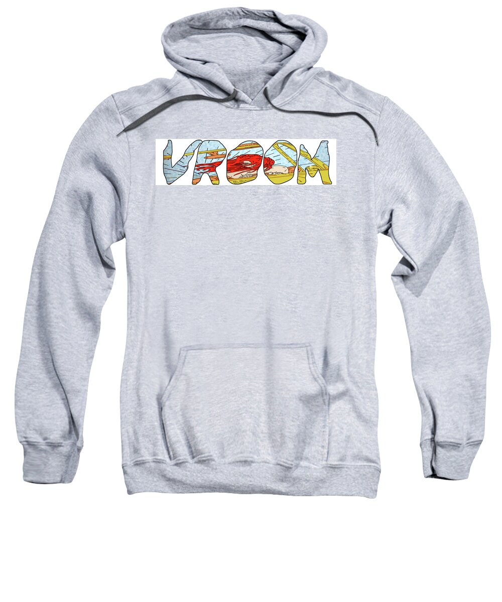 Illustration Sweatshirt featuring the digital art VROOM from the Modern Mythos Series by Christopher W Weeks