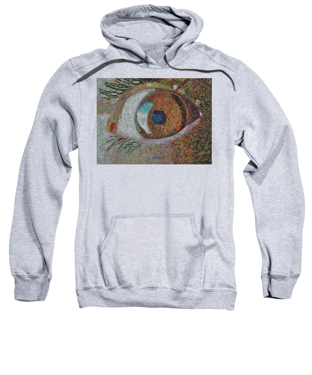 Eye Sweatshirt featuring the painting Wake up original painting by Sol Luckman