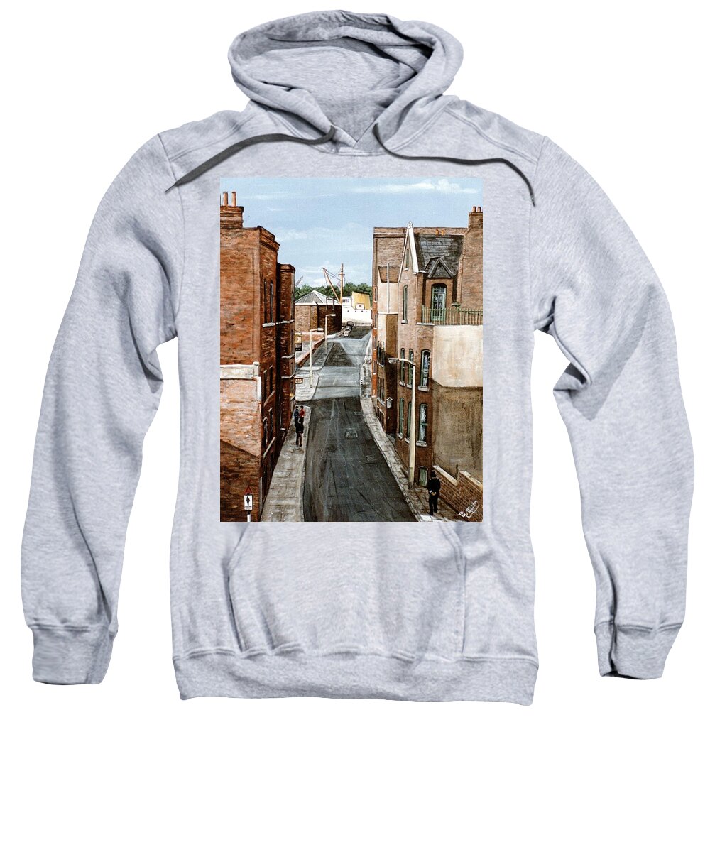 Wapping Sweatshirt featuring the painting Wapping Lane Wapping London by Mackenzie Moulton