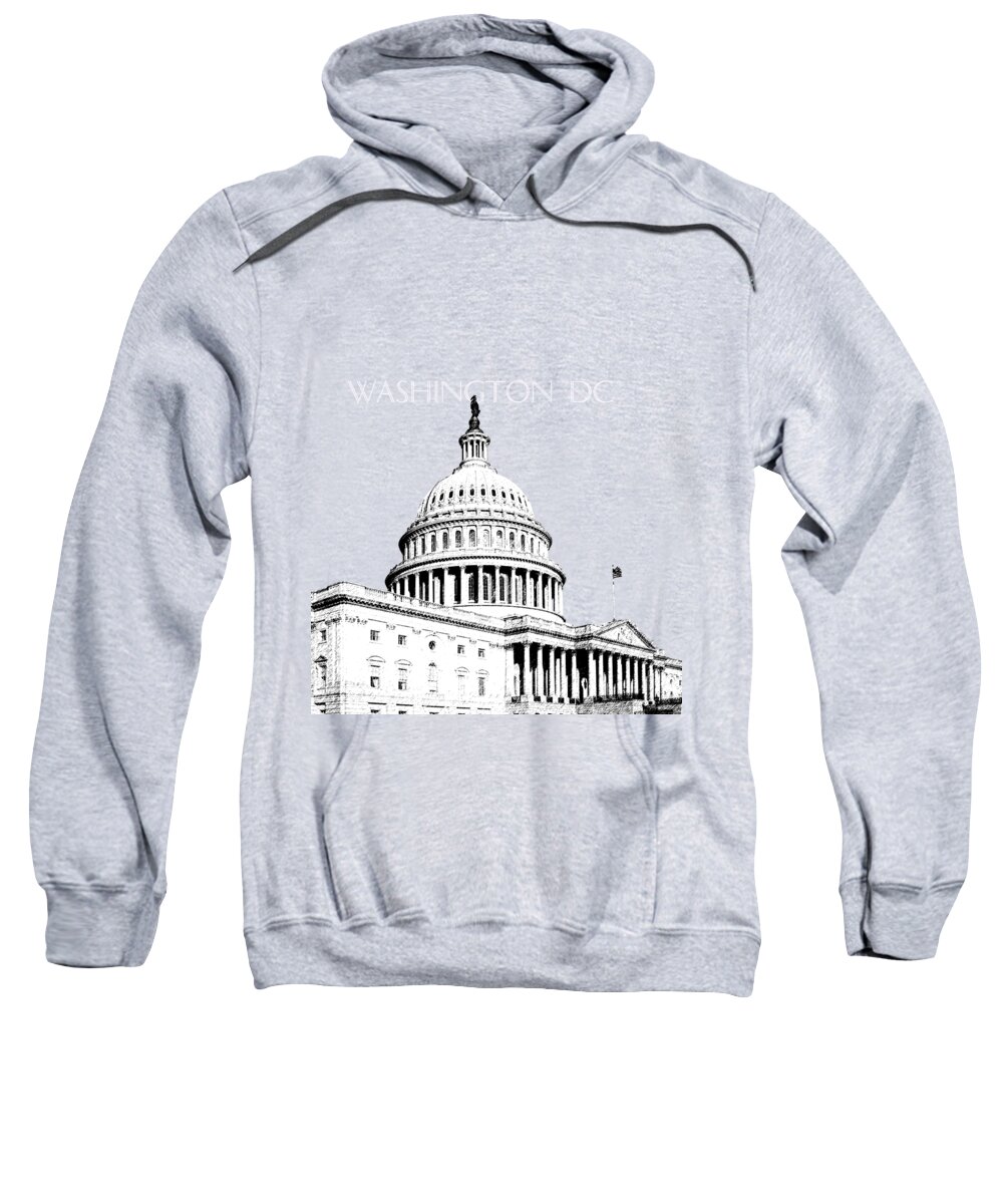 Architecture Sweatshirt featuring the digital art Washington DC Skyline The Capital Building - Gold by DB Artist