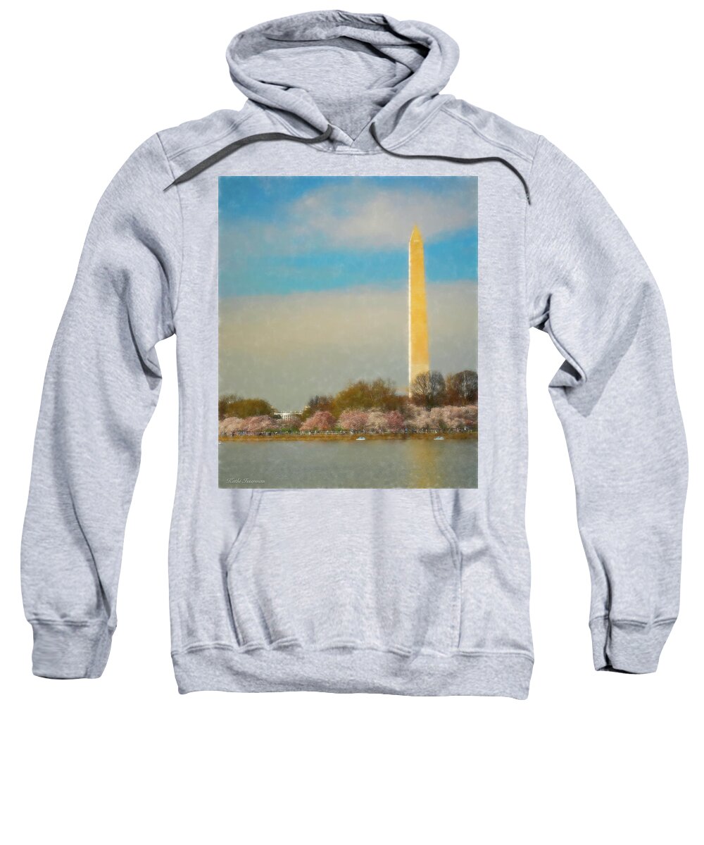 Washington Monument Sweatshirt featuring the photograph Washington Monument and the White House by Kathi Isserman