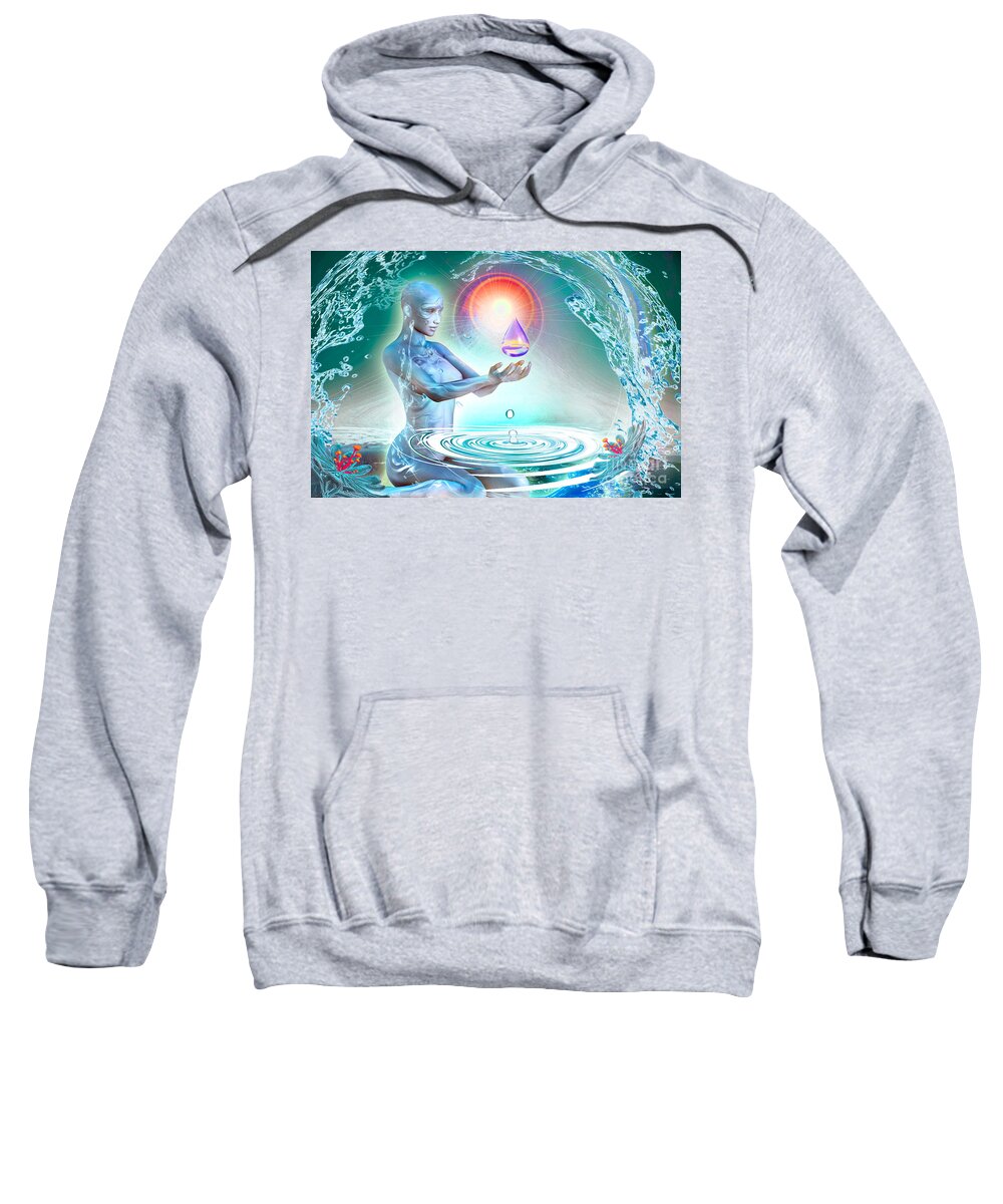 Water Element Sweatshirt featuring the digital art Water Element by Shadowlea Is