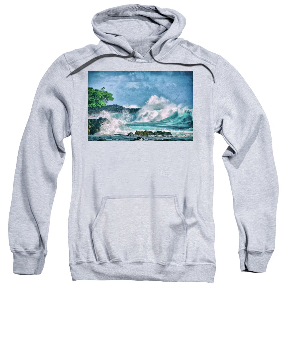 Hawaii Sweatshirt featuring the photograph Wave 2 by Lawrence Knutsson