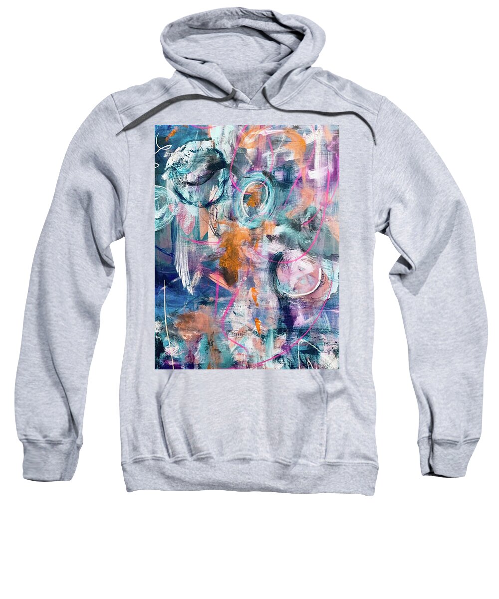Abstract Sweatshirt featuring the painting Well, La-Di-Dah by Laura Jaffe