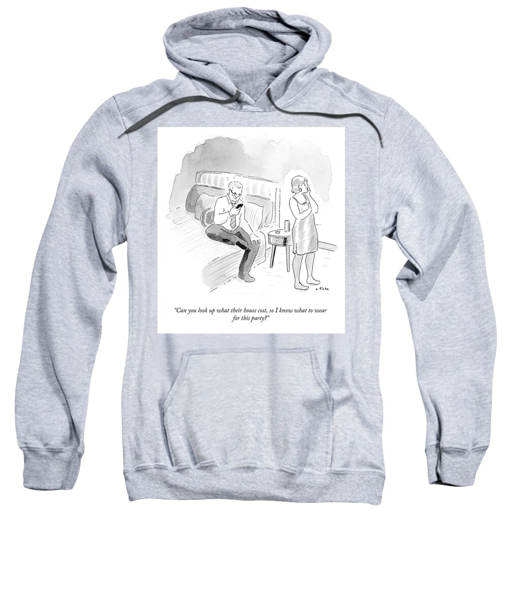 A27571 Sweatshirt featuring the drawing What to Wear for This Party by Emily Flake
