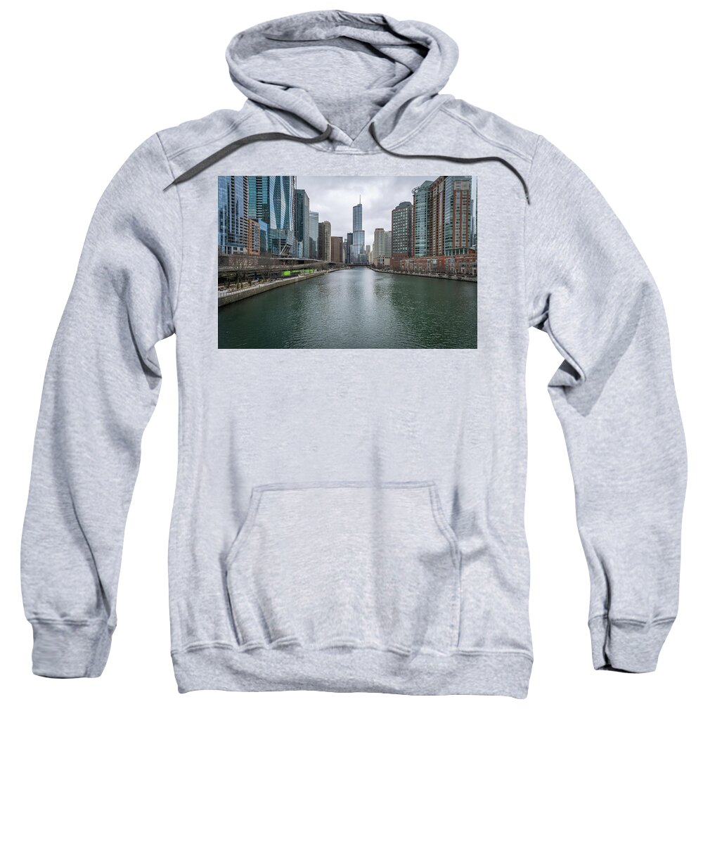 Chicago Sweatshirt featuring the photograph Wide Open Chicago River by Laura Hedien