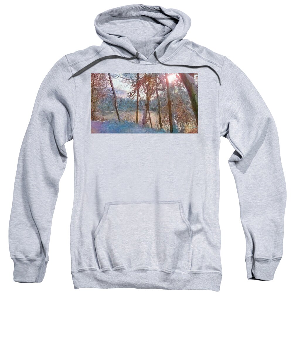 Winter Sweatshirt featuring the painting Winter Dream by Angie Braun