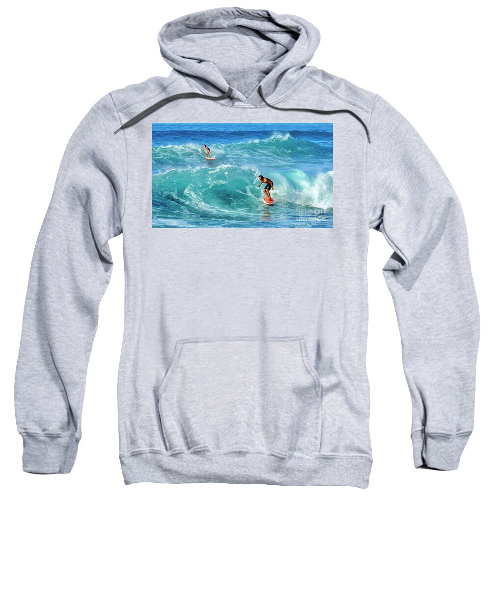 Ocean Sweatshirt featuring the photograph Winter Swell Makaha by Craig Wood