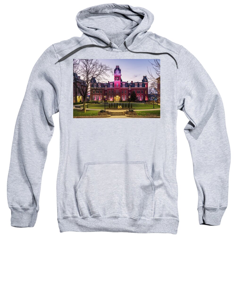Graduation Sweatshirt featuring the photograph Woodburn Hall at West Virginia University in Morgantown WV by Steven Heap