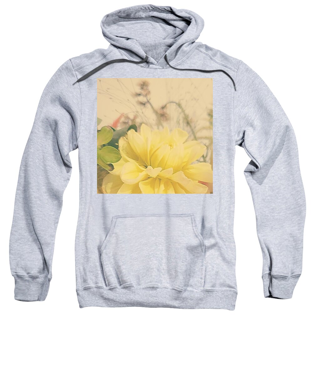 Yellow Dahlia Sweatshirt featuring the photograph Yellow Dahlia by Christina McGoran