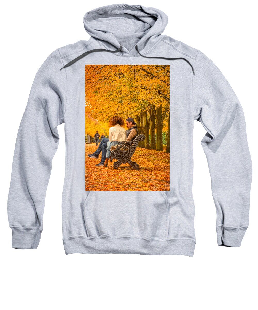 Regents Park Sweatshirt featuring the photograph Young Lovers Regents Park by Raymond Hill