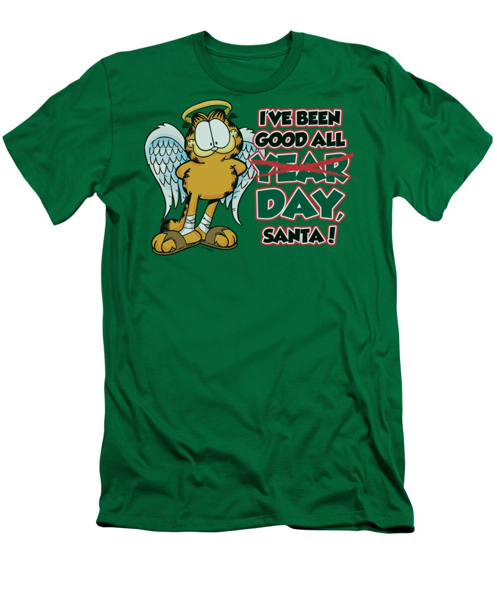 Garfield T-Shirt featuring the digital art Garfield - I've Been Good by Brand A