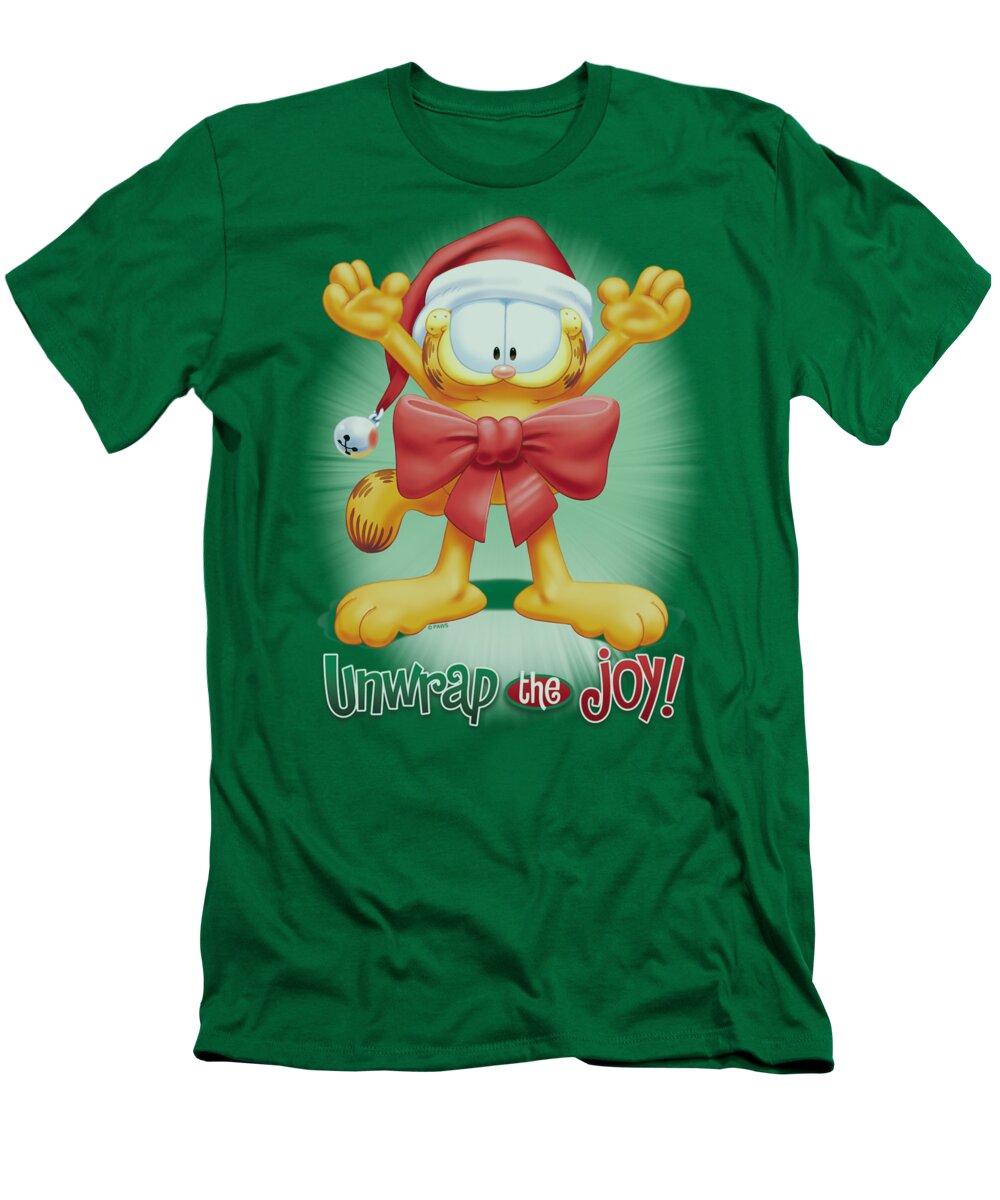 Garfield T-Shirt featuring the digital art Garfield - Unwrap The Joy! by Brand A