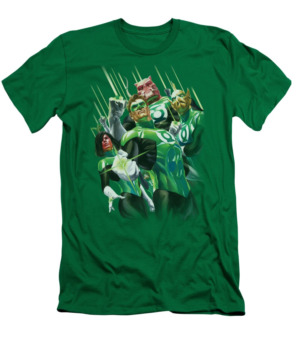 Green Lantern T-Shirt featuring the digital art Gl - Power Of The Rings by Brand A