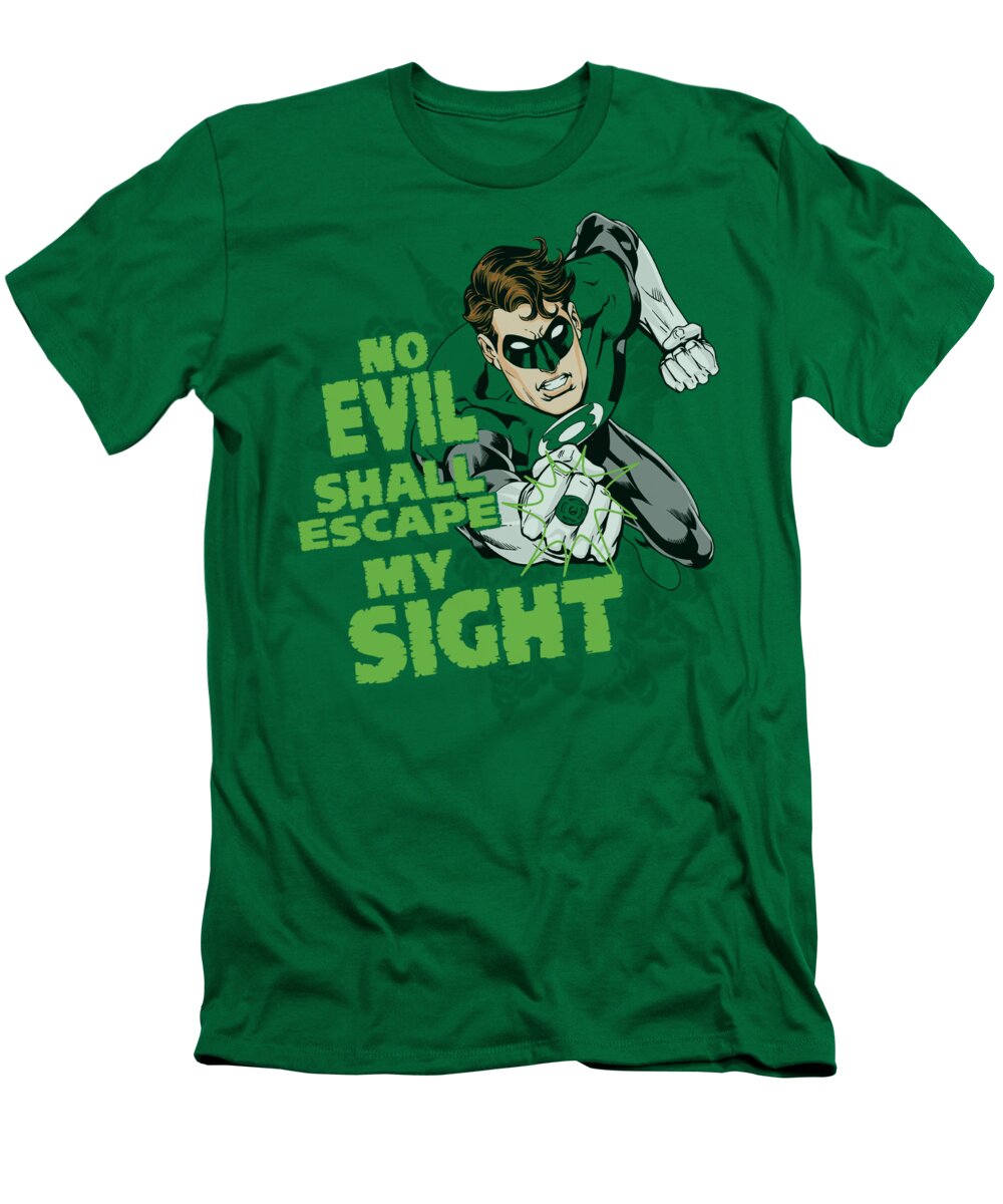 Green Lantern T-Shirt featuring the digital art Green Lantern - No Evil by Brand A
