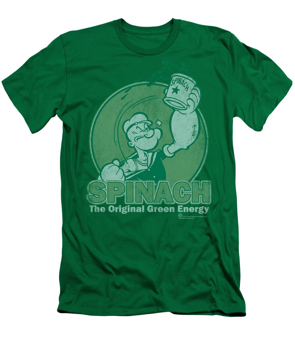 Popeye T-Shirt featuring the digital art Popeye - Green Energy by Brand A