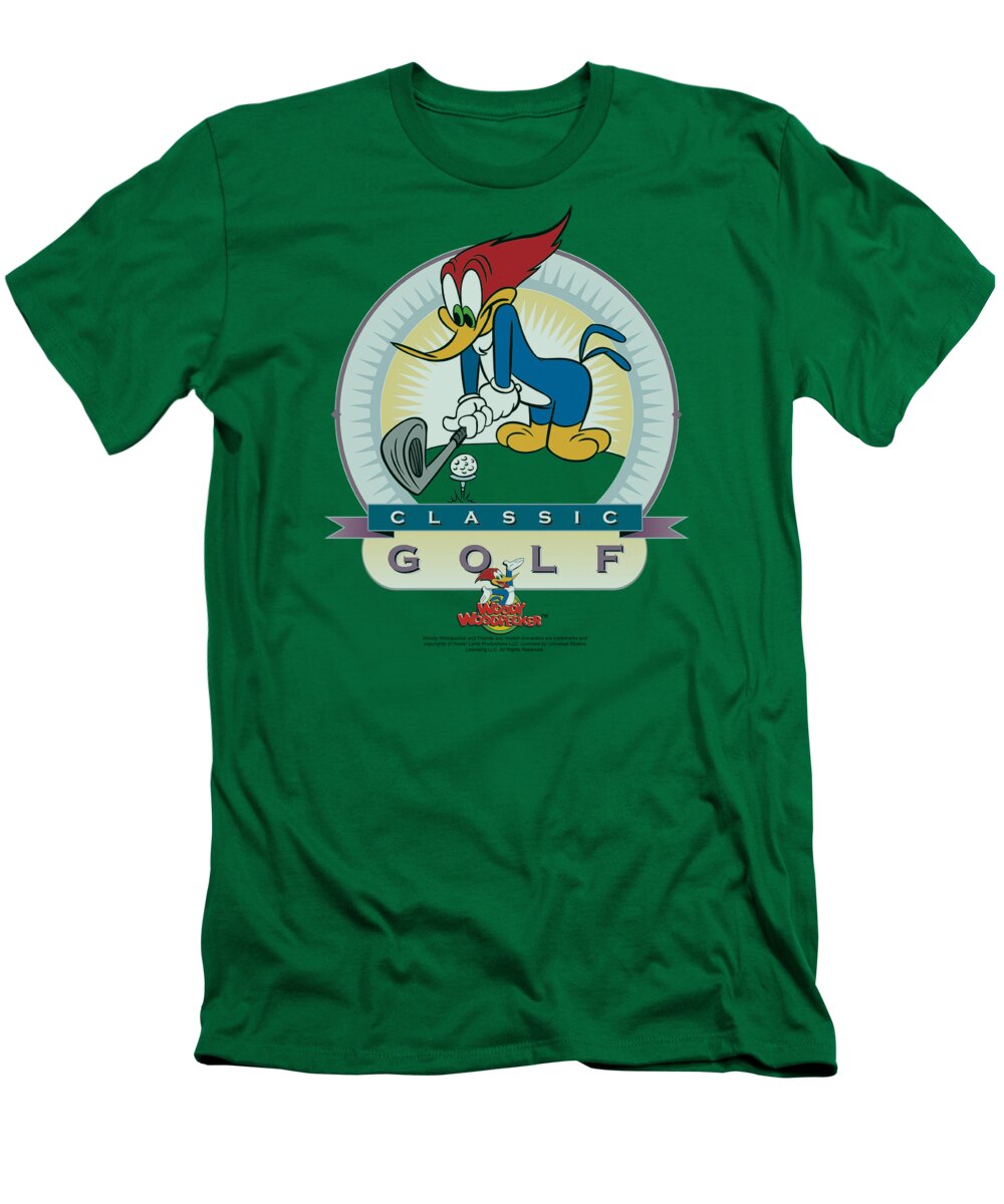 Woody The Woodpecker T-Shirt featuring the digital art Woody Woodpecker - Classic Golf by Brand A