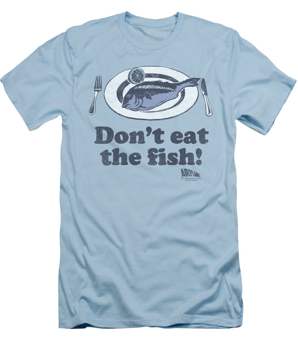 Airplane T-Shirt featuring the digital art Airplane - Don't Eat The Fish by Brand A