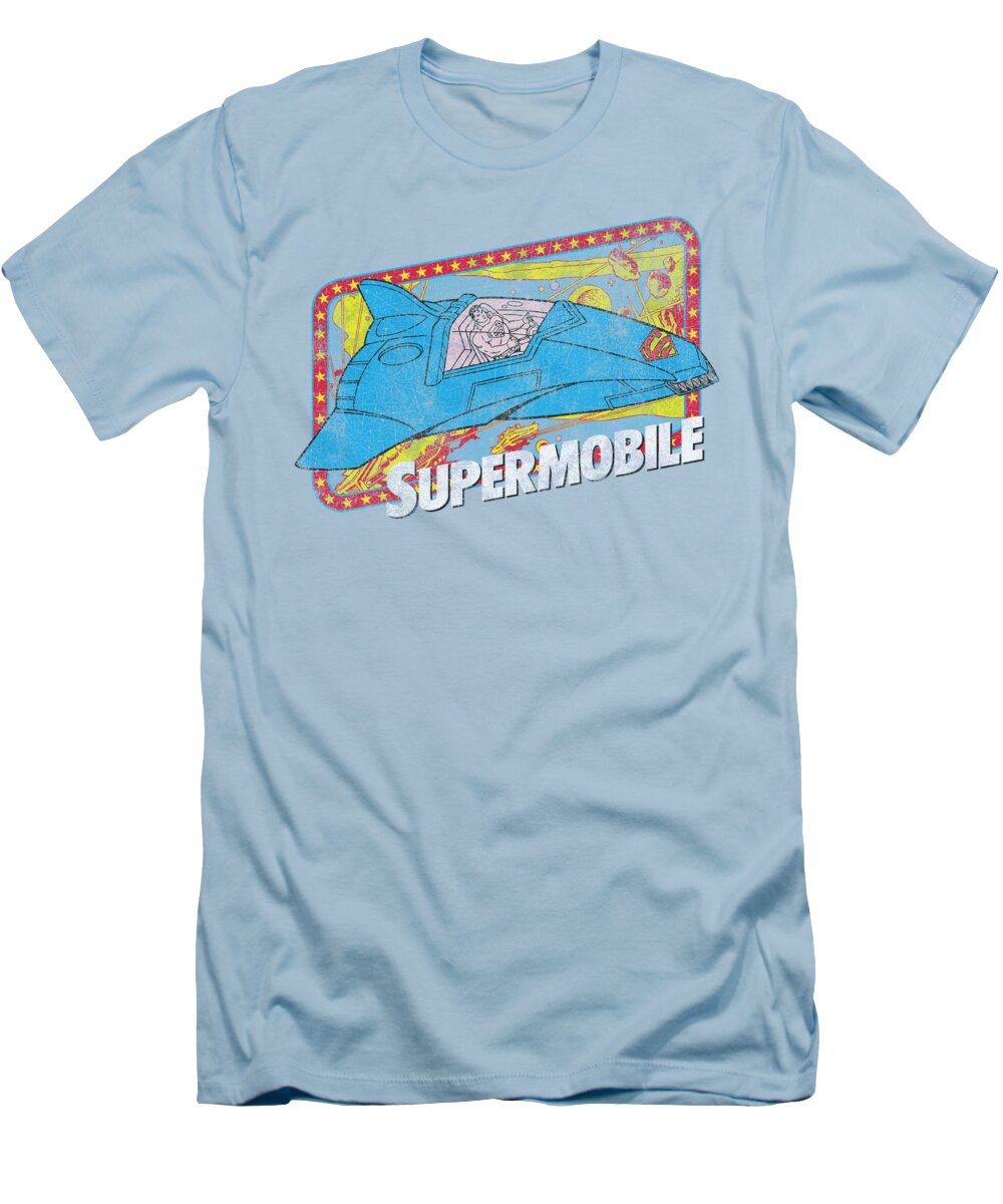 Dc Comics T-Shirt featuring the digital art Dc - Supermobile by Brand A