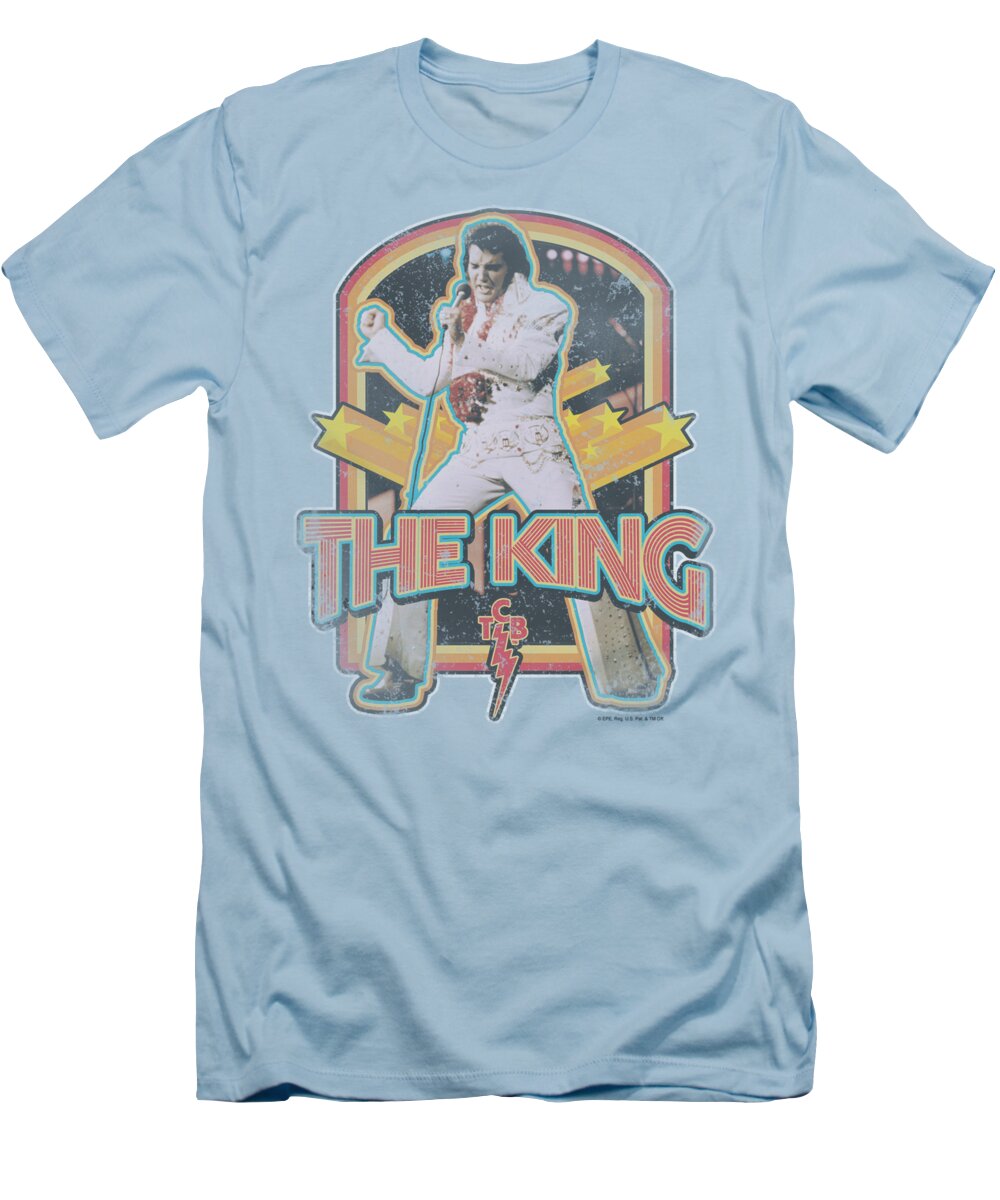Elvis T-Shirt featuring the digital art Elvis - Distressed King by Brand A
