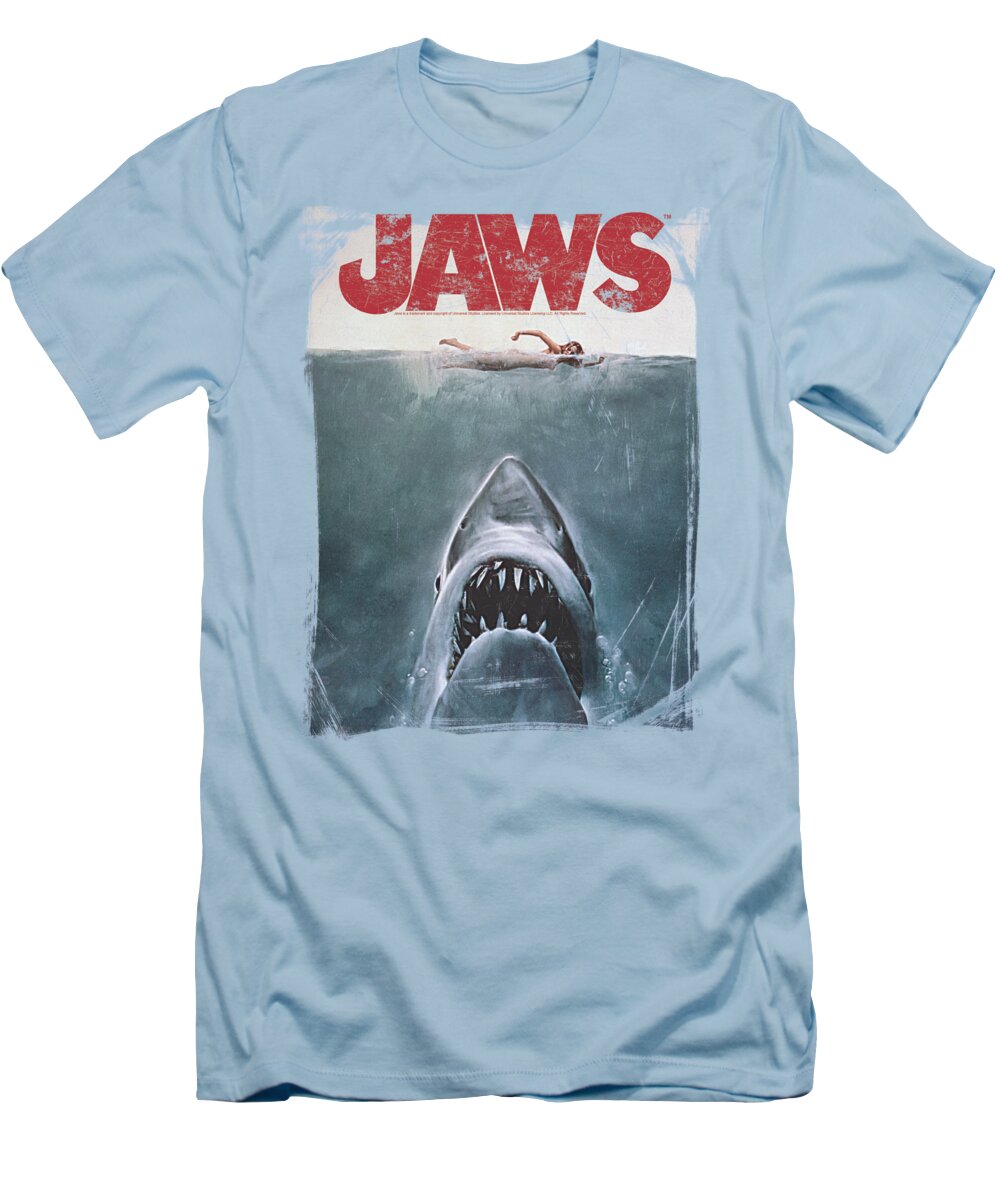 Jaws T-Shirt featuring the digital art Jaws - Title by Brand A