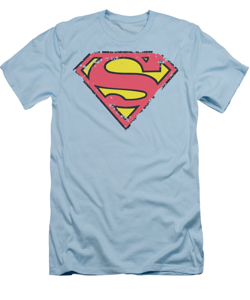 Superman - Distressed Shield T-Shirt by Brand A - Pixels