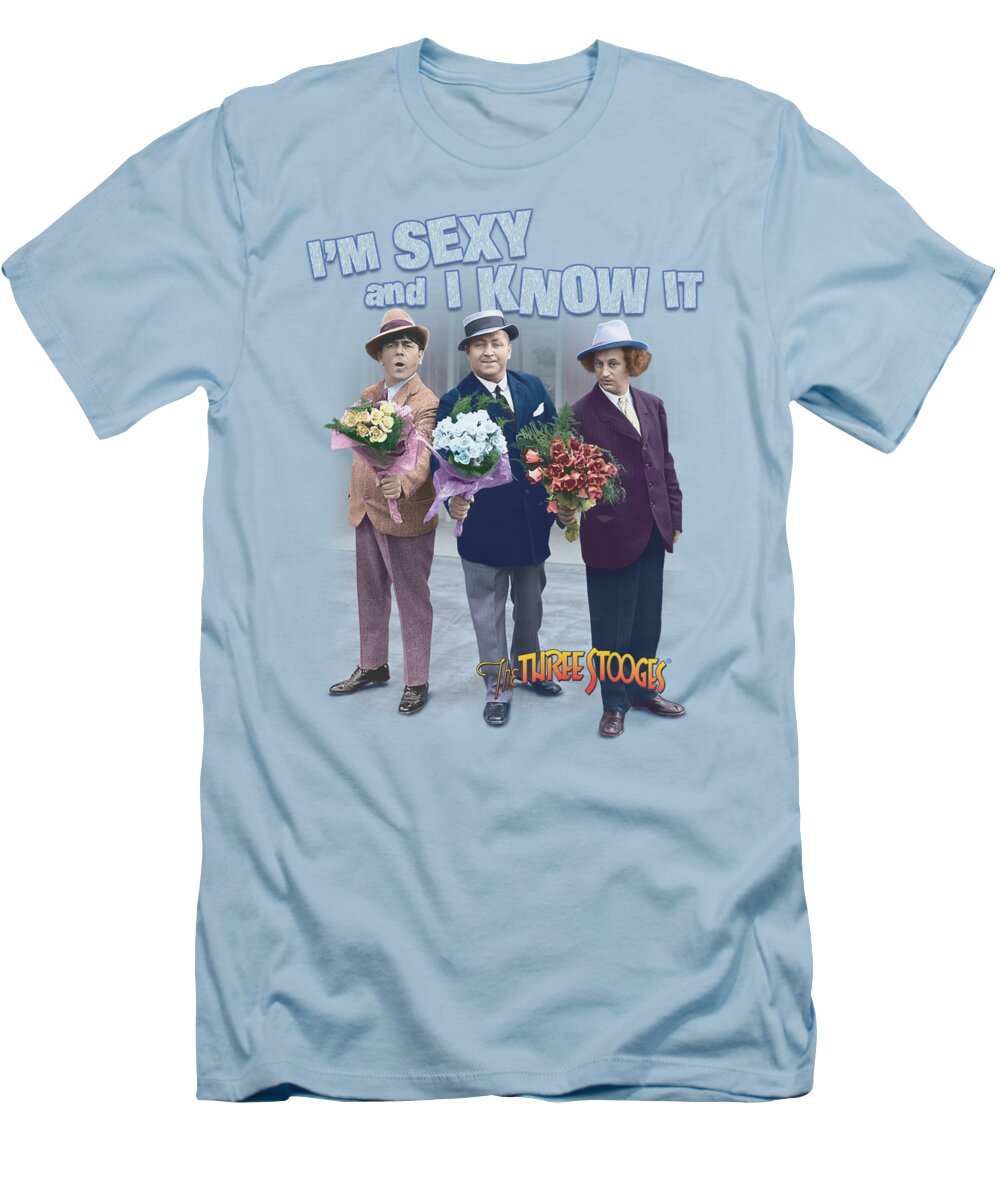 The Three Stooges T-Shirt featuring the digital art Three Stooges - Sexy by Brand A