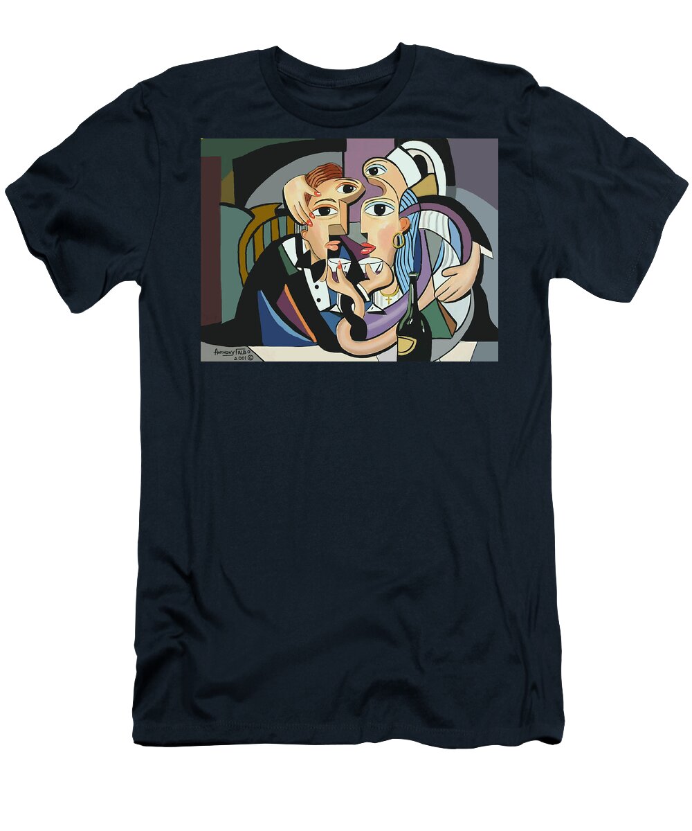 A Cubist Wedding T-Shirt featuring the painting A Cubist Wedding by Anthony Falbo
