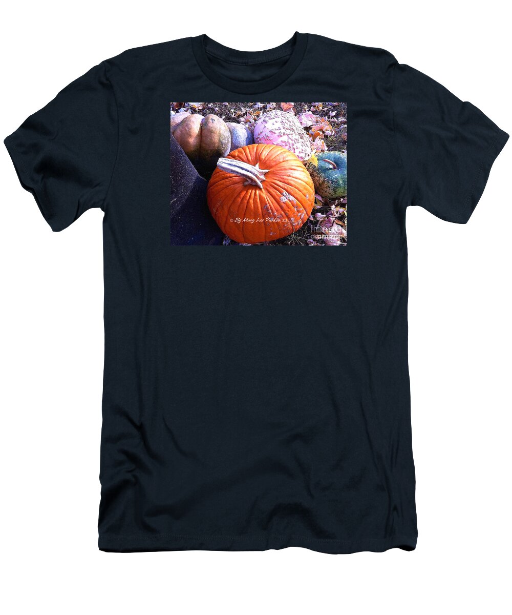 Pumpkins T-Shirt featuring the photograph More pumpkin of the season by MaryLee Parker