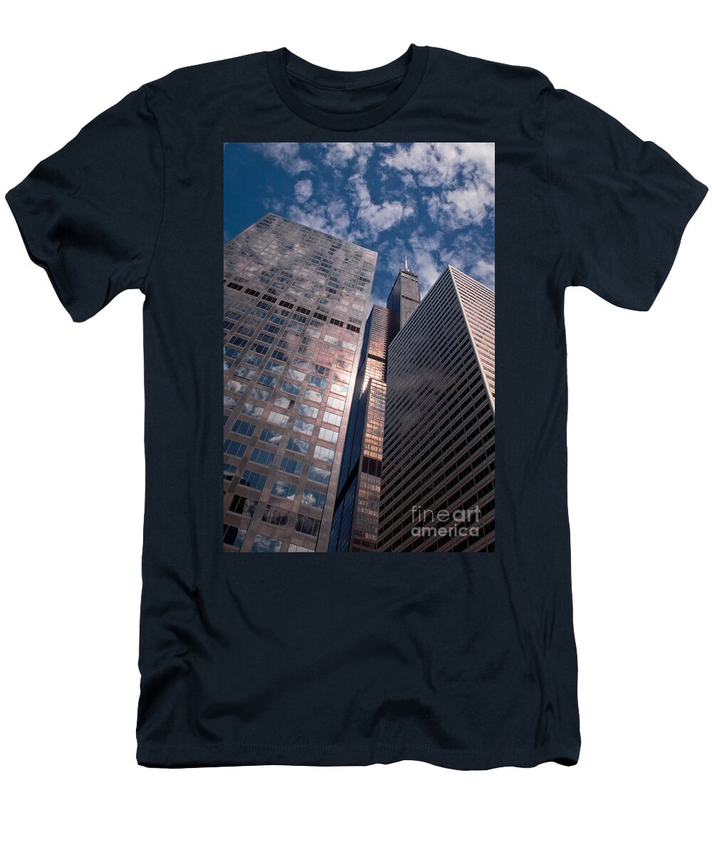 Chicago Downtown T-Shirt featuring the photograph Chicago Downtown Buildings by Dejan Jovanovic