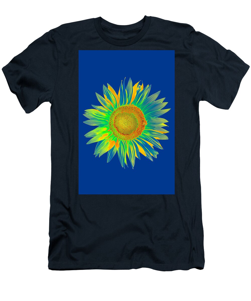 Bee T-Shirt featuring the digital art Colourful Sunflower #1 by Roy Pedersen
